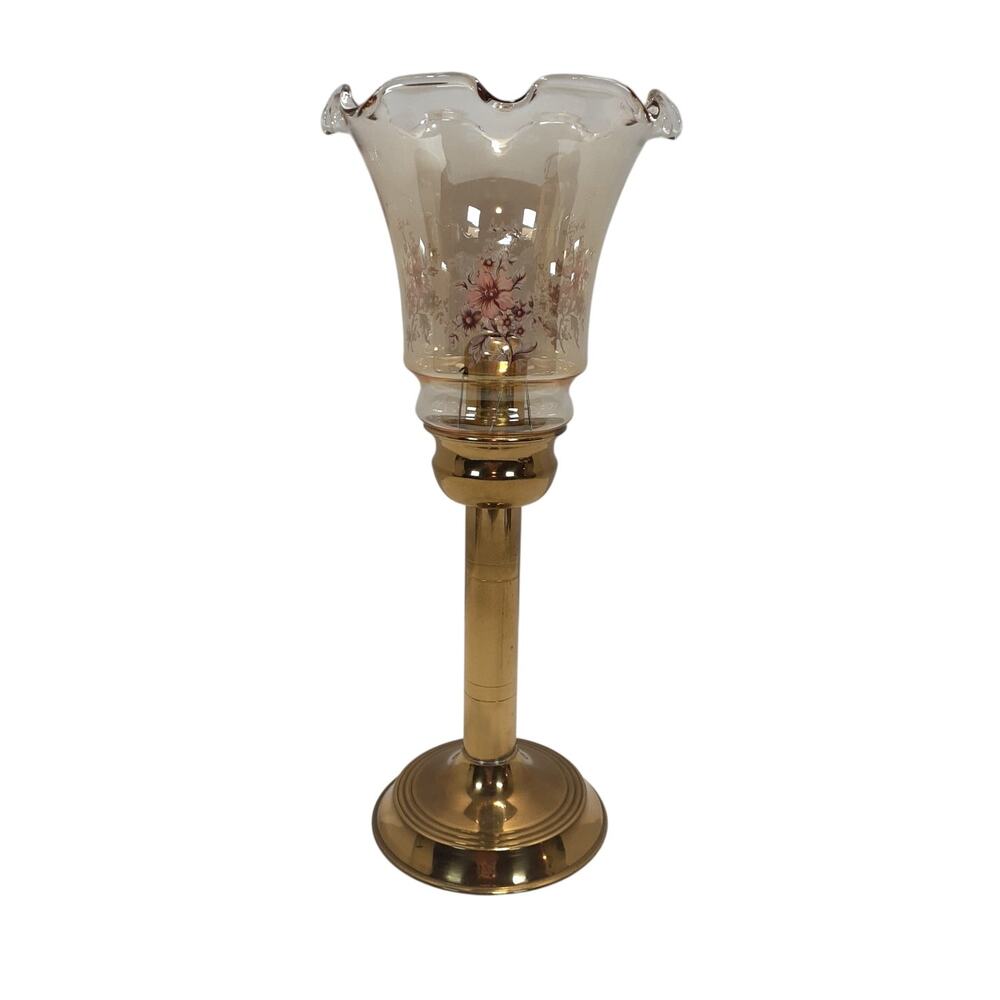 Vintage English Brass Spring-Loaded Candle Lamp